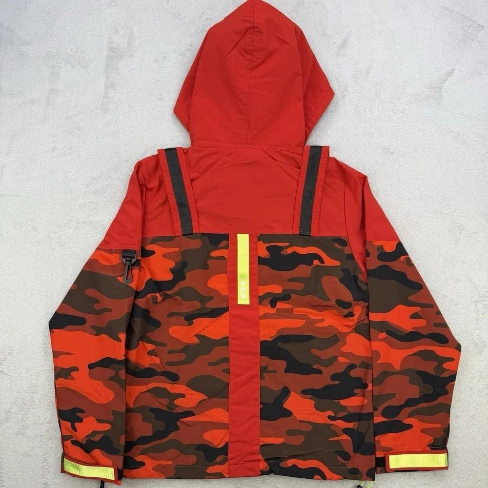 Create 2MRW Jacket Mens Small Tactical‎ Anorak Red Orange Camo Chest Rig